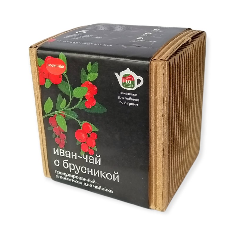 Иван-чай с брусникой гранулированный в пакетиках для чайников 50г