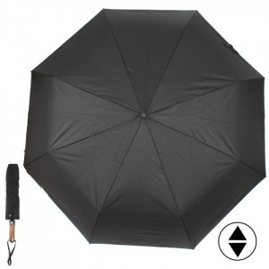 Зонт мужской ТриСлона-705/M 7805,  R=68см, суперавтомат, 8спиц, 3 сложения, ручка-прямая, полиэстер, черный