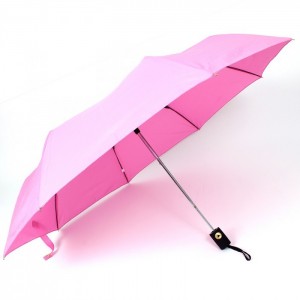 Зонт женский ТриСлона-886А/L 3886 А R=55см,  полуавтомат, 8 спиц,  3 сложения, розовый 