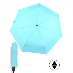 Зонт женский ТриСлона-L 3790D,  R=54см,  суперавтомат, 7 спиц,  3 слож,  облегченный,  однотонный,  бирюза