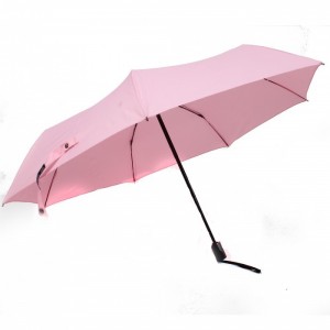 Зонт женский ТриСлона-L 3765D,  R=58см,  суперавтомат, 7 спиц,  3 сложения,  полиэстер,  розовый