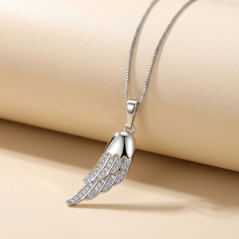 Кулон "Крыло ангела" с фианитами, родирование (без цепочки) Кулон "Крыло ангела" с фианитами, родирование (без цепочки)