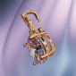Кулон подвеска "Подснежник" с цирконием, бижутерный сплав "Дубайское золото"