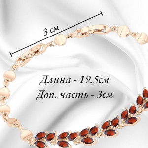 Браслет Рапсодия с цирконами красный, длина 19,5+3см