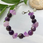 Браслет Аметистовый из натурального камня, длина 18+5см