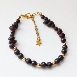 Браслет Гранатовый  из натурального камня, длина 18,5+5см Браслет Гранатовый  из натурального камня, длина 18,5+5см