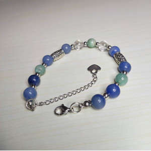 Браслет Лагуна из натуральных камней авантюрин, амазонит и горный хрусталь, длина 19+5см Браслет Лагуна из натуральных камней авантюрин, амазонит и горный хрусталь, длина 19+5см