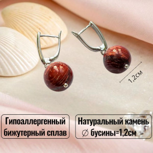 Серьги Яшма из натурального камня