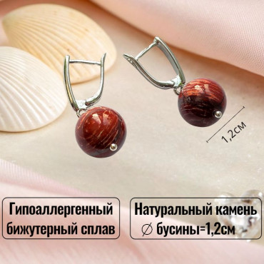 Серьги Яшма из натур...