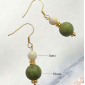 Серьги длинные зеленые из натурального нефрита и серпентинита Надежда